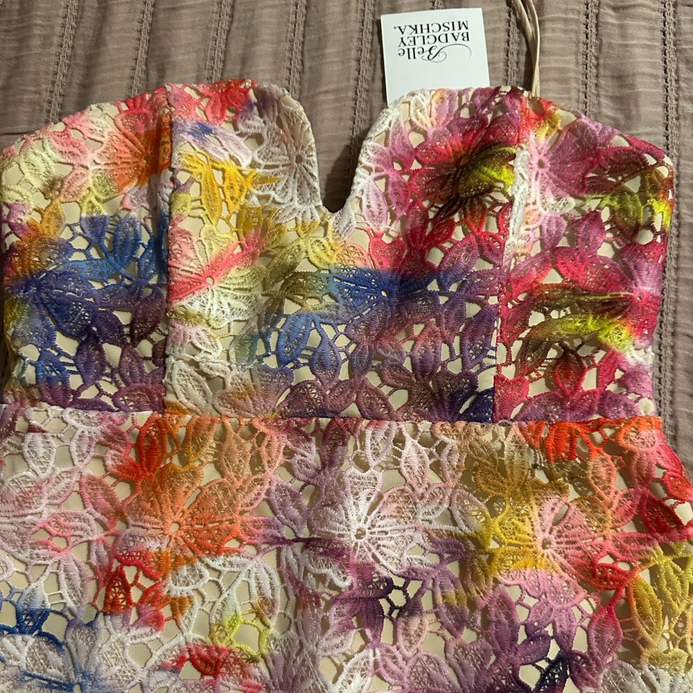 Badgley Mischka Belle by Badgley Mischka Stella Strapless Midi Dress NWT - Picture 11 of 16